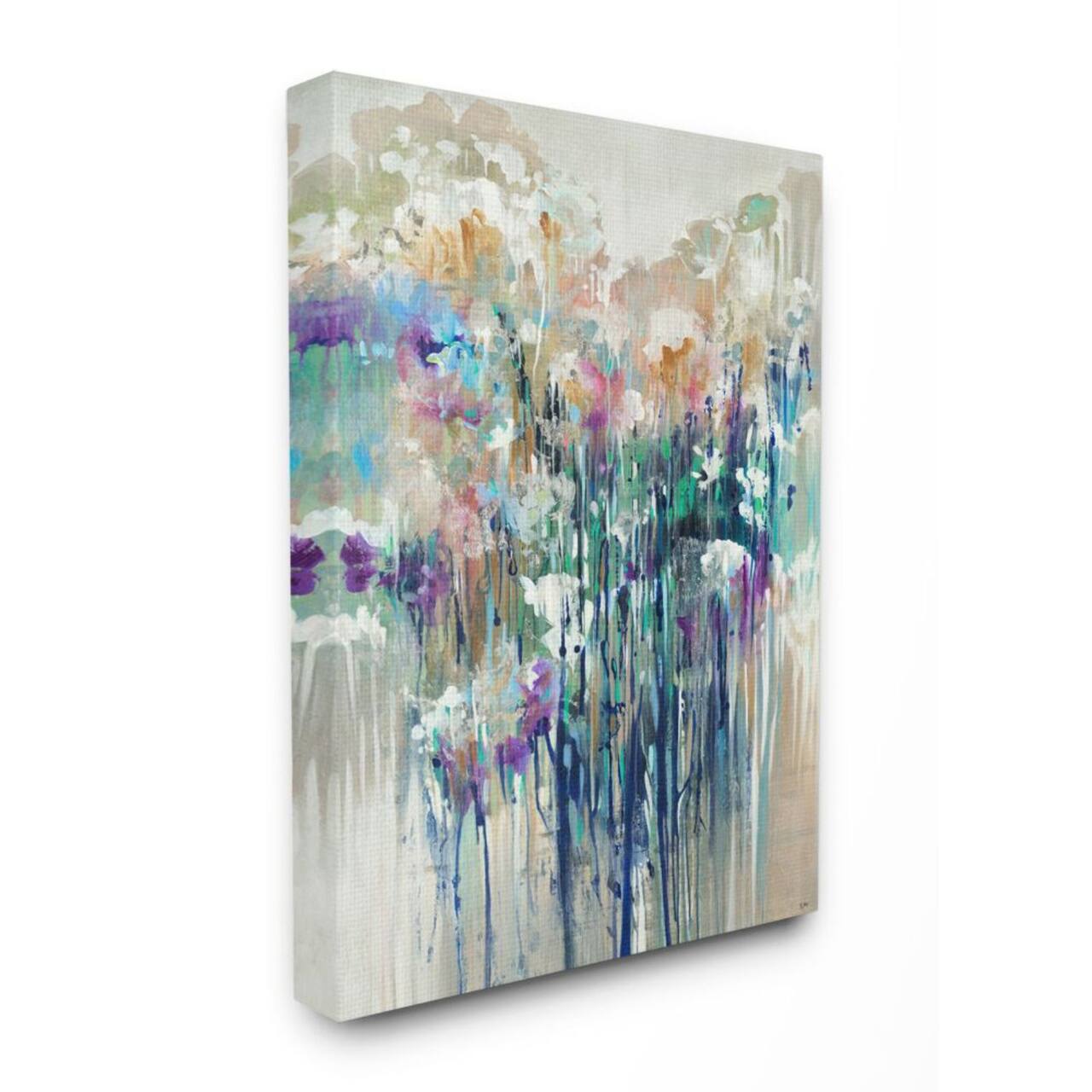 Stupell Industries Abstract Blue & Purple Drip Canvas Wall Art
